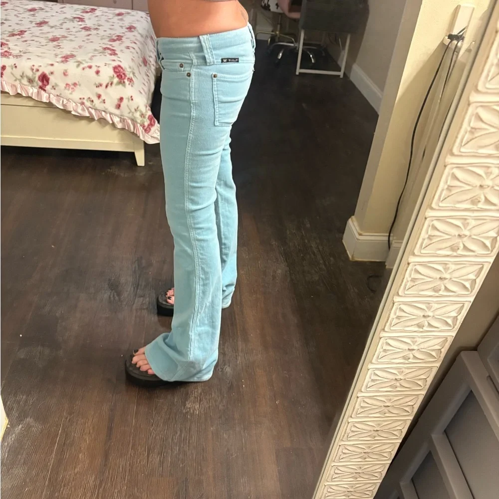 Baby blue Frankie b corduroy flares size 2 Y2K - Picture 4 of 9